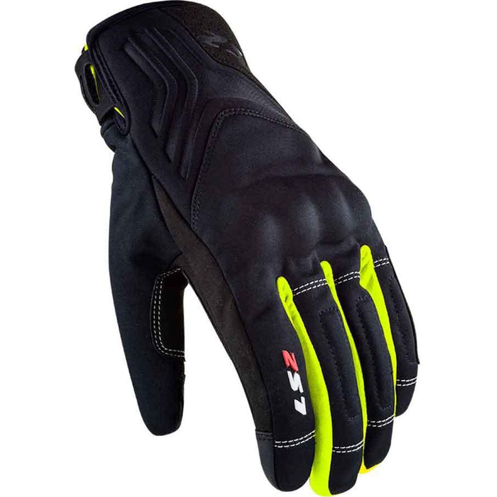 LS2 Jet 2 Textile Gloves Black / Hi-Viz Yellow