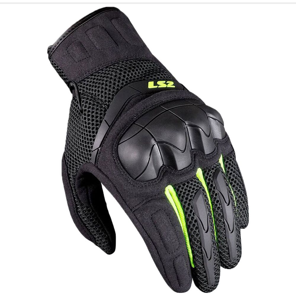 LS2 Kubra Textile Gloves Anthracite / Hi-Viz Yellow