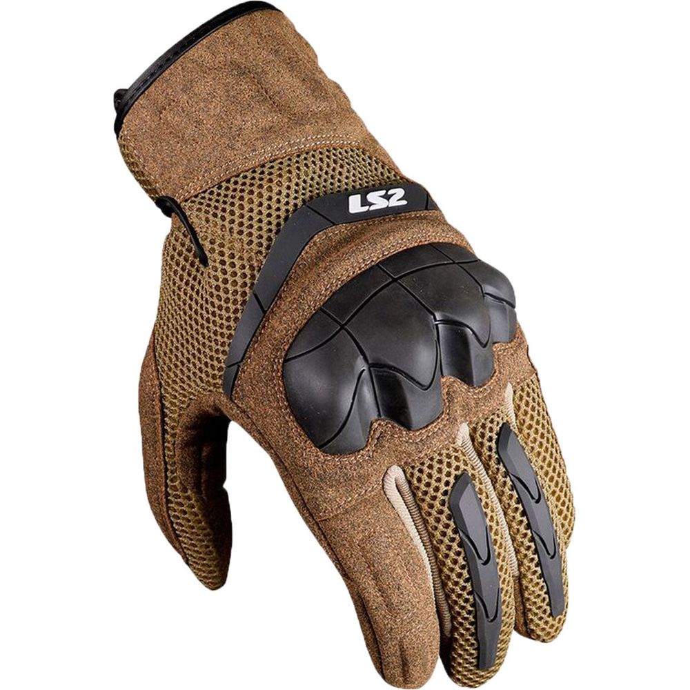 LS2 Kubra Textile Gloves Brown