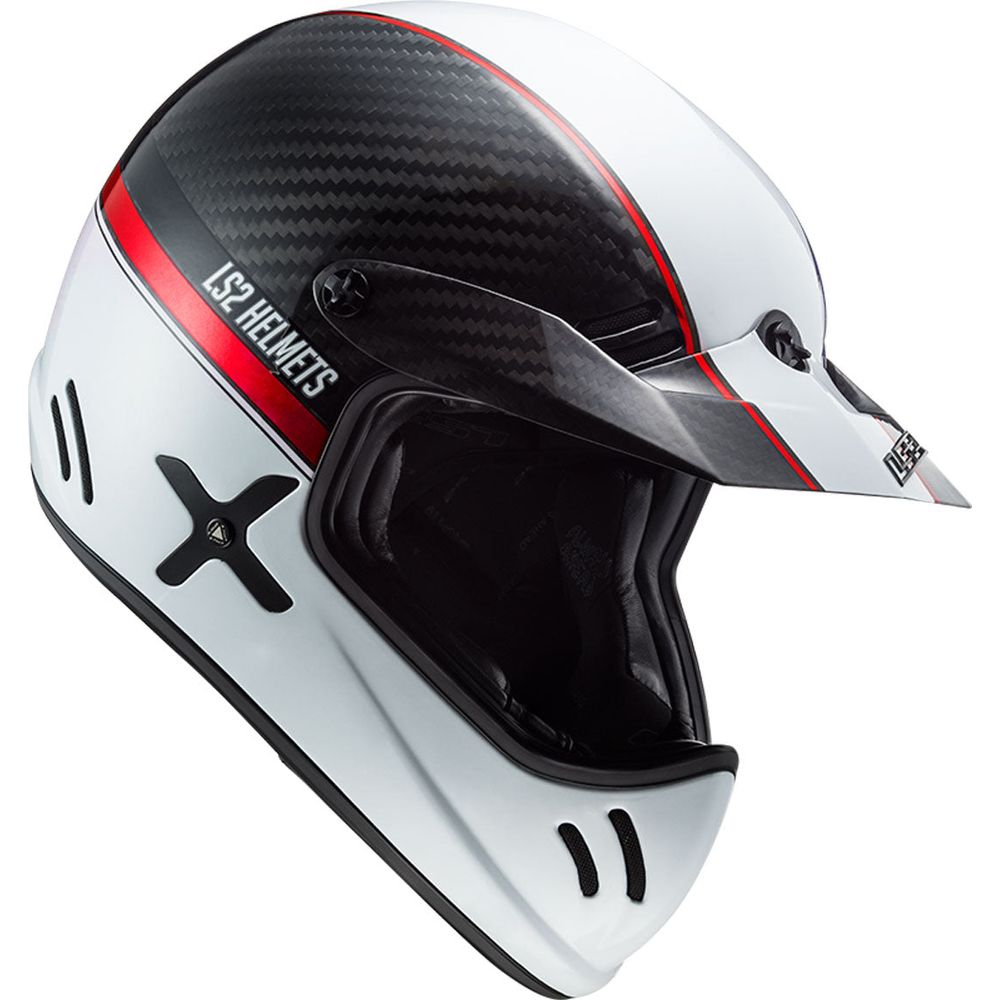 LS2 MX471 Xtra Yard Motocross Helmet Carbon / White / Red - FREE UK Shipping, FREE 365 Day Returns | Moto Central