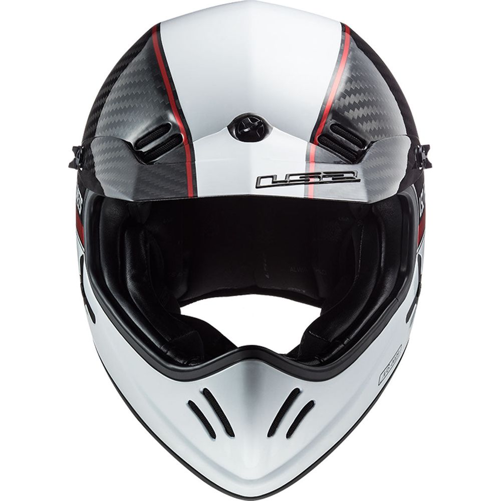 LS2 MX471 Xtra Yard Motocross Helmet Carbon / White / Red - FREE UK Shipping, FREE 365 Day Returns | Moto Central