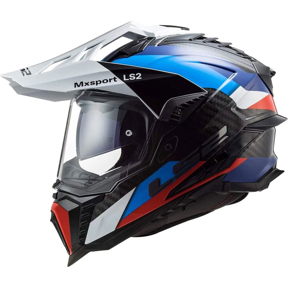 LS2 MX701 Explorer Carbon ECE 22.06 Adventure Helmet Frontier Gloss Black / Blue