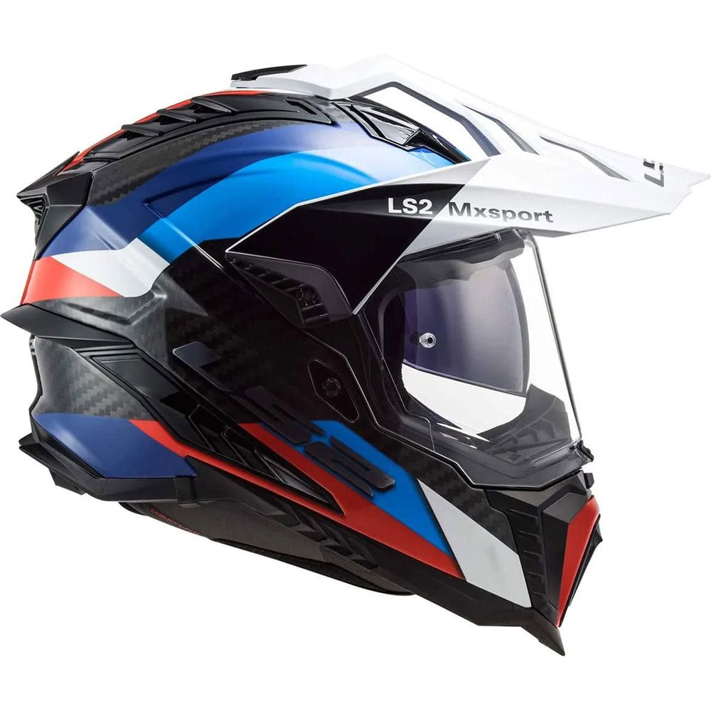 LS2 MX701 Explorer Carbon ECE 22.06 Adventure Helmet Frontier Gloss Black / Blue