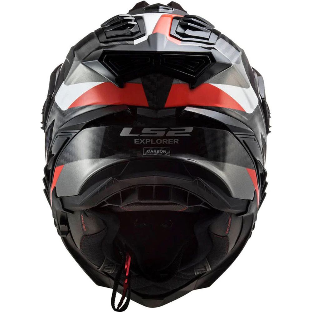 LS2 MX701 Explorer Carbon ECE 22.06 Adventure Helmet Frontier Gloss Titanium / Red