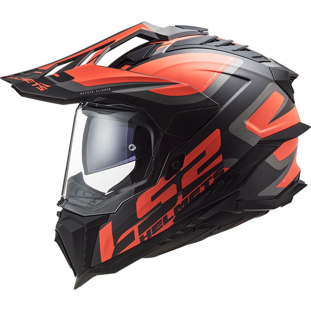 LS2 MX701 Explorer ECE 22.06 Adventure Helmet Alter Matt Black / Fluo Orange