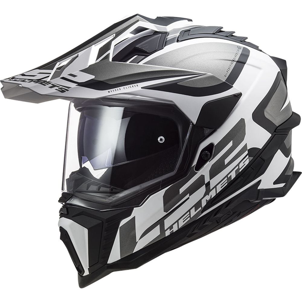 LS2 MX701 Explorer ECE 22.06 Adventure Helmet Alter Matt Black / White