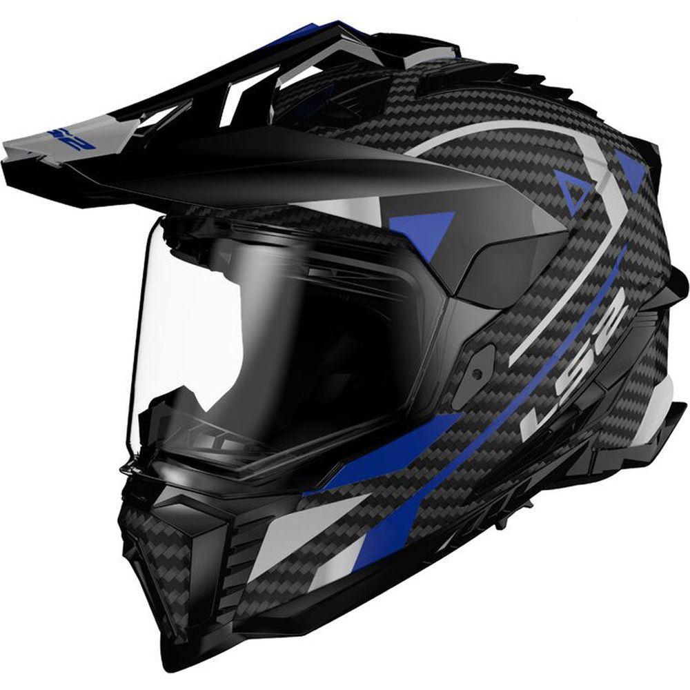 LS2 MX701 Explorer Carbon ECE 22.06 Adventure Helmet Blue