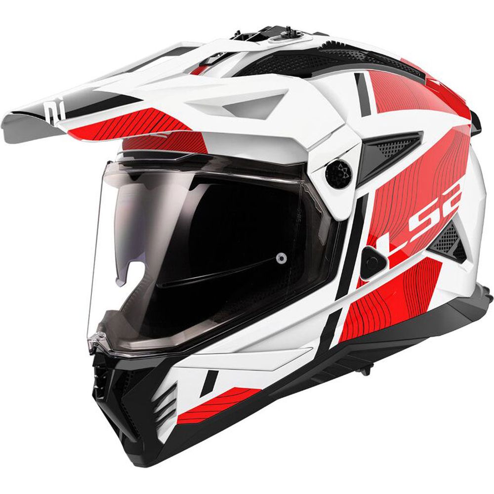 LS2 MX702 Pioneer 2 ECE 22.06 Adventure Helmet Hill White / Red