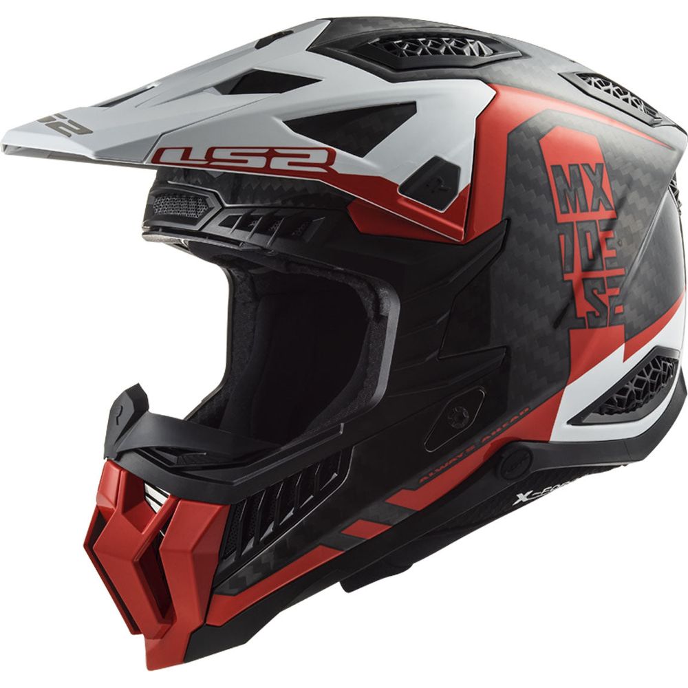 LS2 MX703 X-Force Carbon ECE 22.06 Motocross Helmet Victory Red / White