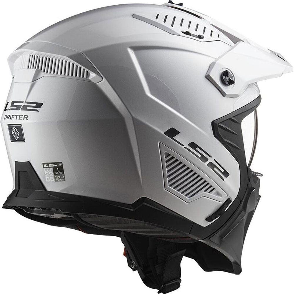 LS2 OF606 Drifter ECE 22.06 Open Face Helmet Solid White