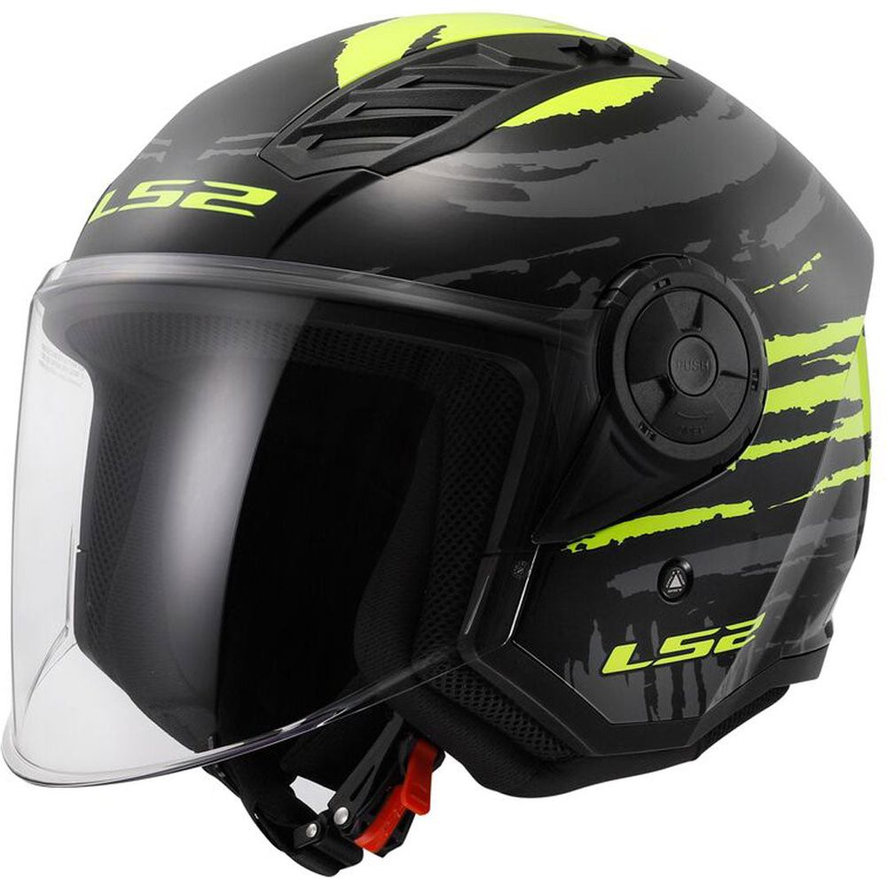 LS2 OF616 Airflow 2 ECE 22.06 Open Face Helmet Brush Black / Hi-Viz Yellow