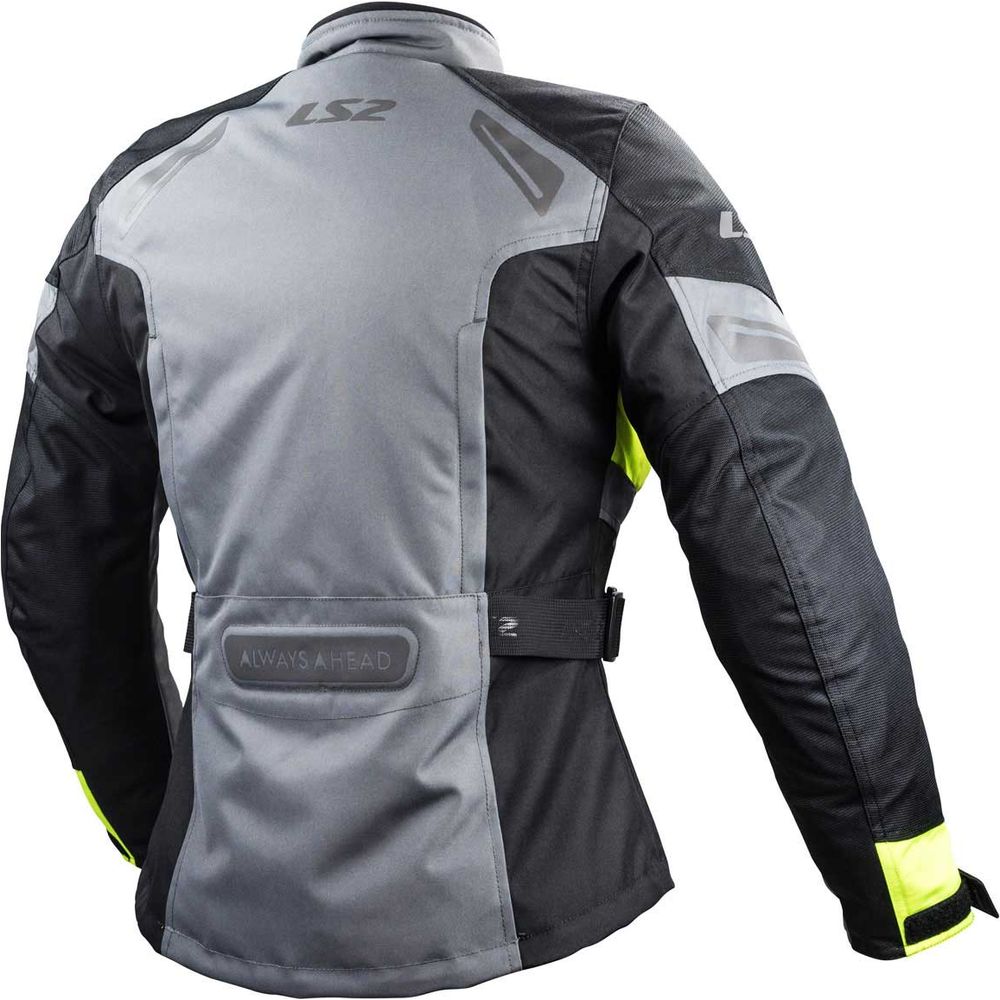 LS2 Phase Ladies Waterproof Touring Textile Jacket Grey / Black / Yellow - FREE UK Shipping, FREE 365 Day Returns | Moto Central