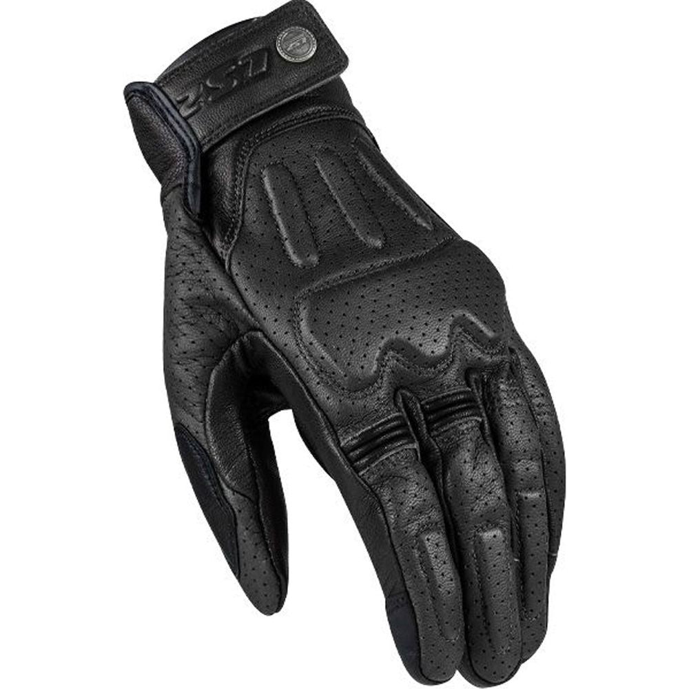 LS2 Rust Leather Gloves Black