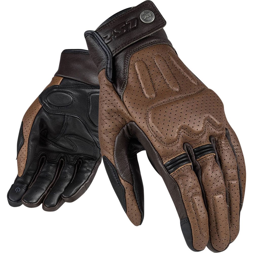 LS2 Rust Leather Gloves Brown