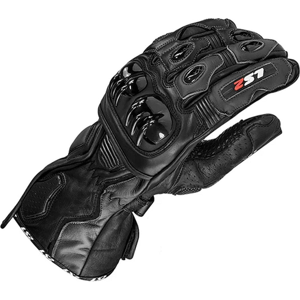 LS2 Swift Racing Leather Gloves Black