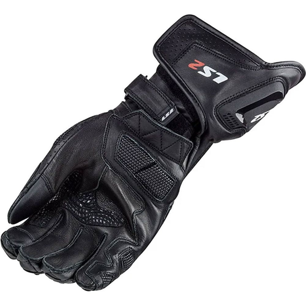 LS2 Swift Racing Leather Gloves Black