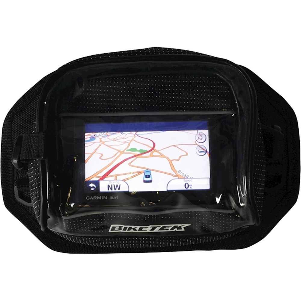 BikeTek Satellite Navigation Mounted Pouch For Handlebar / Yoke Black  - FREE UK Shipping, FREE 365 Day Returns | Moto Central