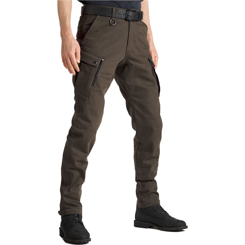 Pando Moto Mark Kev 02 Slim Fit Cargo Trouser Olive - FREE UK Shipping, FREE 365 Day Returns | Moto Central