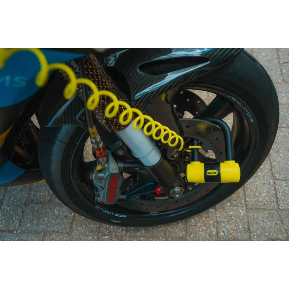 Squire Reminder Cable Disc Lock Yellow - FREE UK Shipping, FREE 365 Day Returns | Moto Central