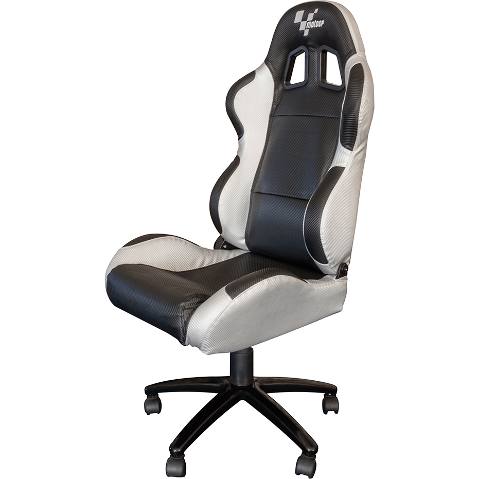 MotoGP Team Chair Black / Silver - FREE UK Shipping, FREE 365 Day Returns | Moto Central