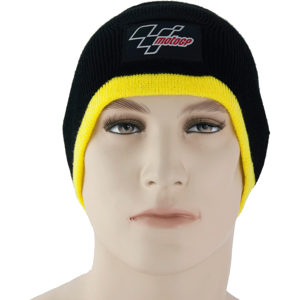 MotoGP Beanie Hat Black / Yellow Trim