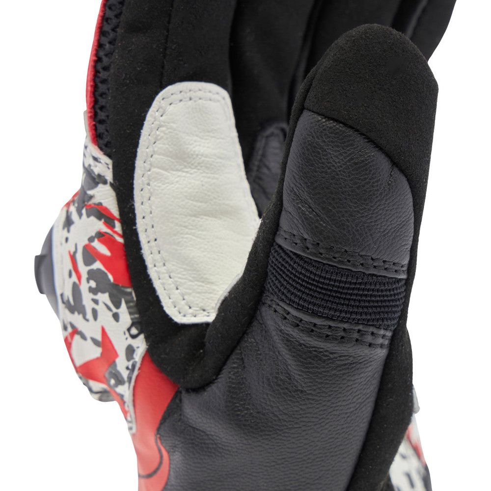 Dainese MIG 3 Leather Gloves Black / Red / White  - FREE UK Delivery - Moto Central