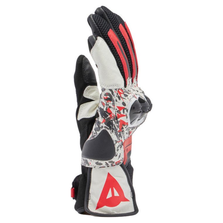 Dainese MIG 3 Leather Gloves Black / Red / White  - FREE UK Delivery - Moto Central