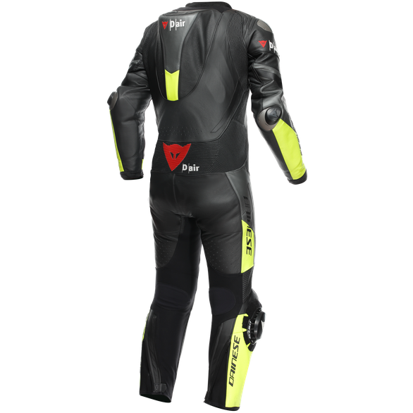 Dainese Misano 3 D-Air One Piece Perforated Leather Suit Black / Anthracite / Fluo Yellow