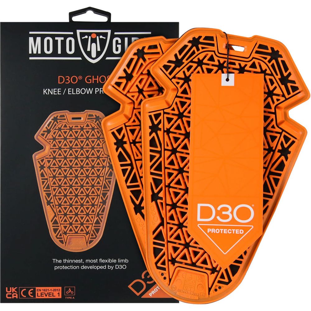 MotoGirl D3O Ghost L1 Ladies Knee / Elbow Protector Orange - Pair