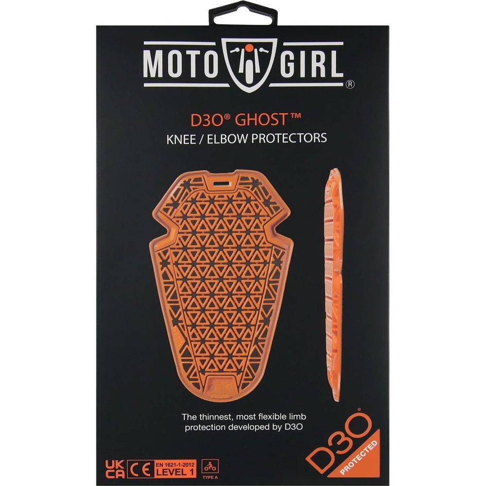 MotoGirl D3O Ghost L1 Ladies Knee / Elbow Protector Orange - Pair