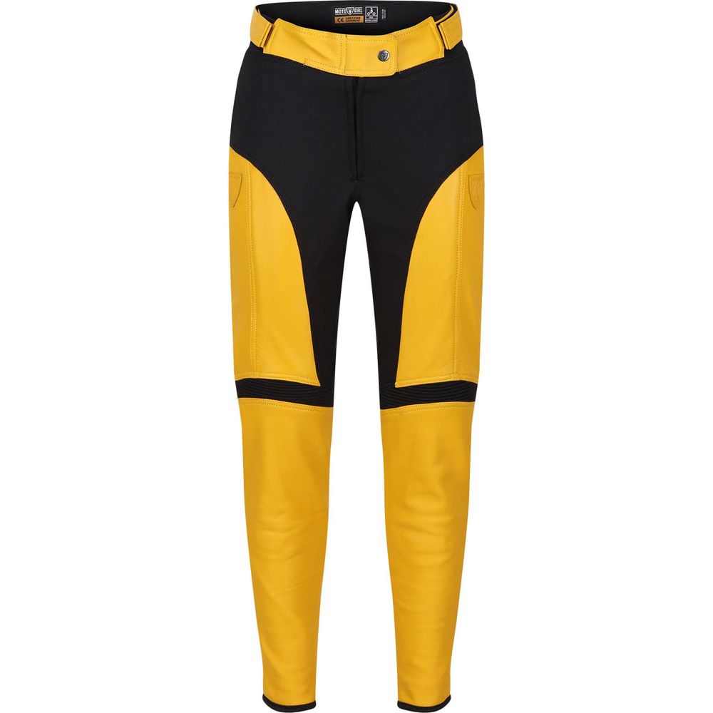 MotoGirl Fiona Ladies Leather Trouser Yellow