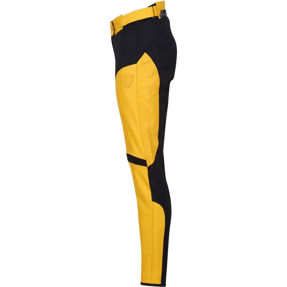 MotoGirl Fiona Ladies Leather Trouser Yellow  - FREE UK Shipping, FREE 365 Day Returns | Moto Central