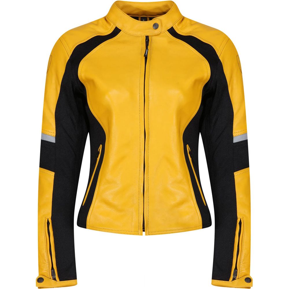 MotoGirl Fiona Ladies Leather Jacket Yellow