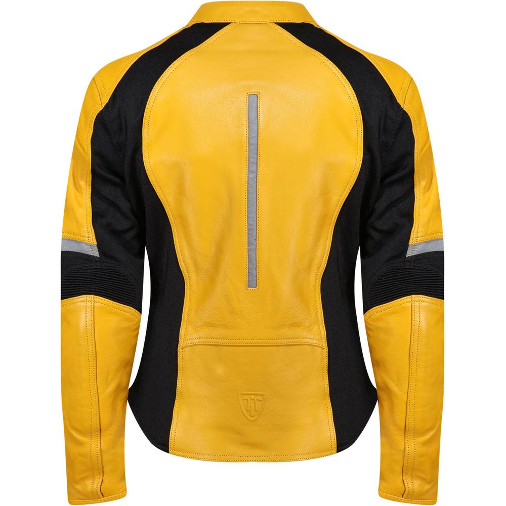 MotoGirl Fiona Ladies Leather Jacket Yellow - FREE UK Shipping, FREE 365 Day Returns | Moto Central