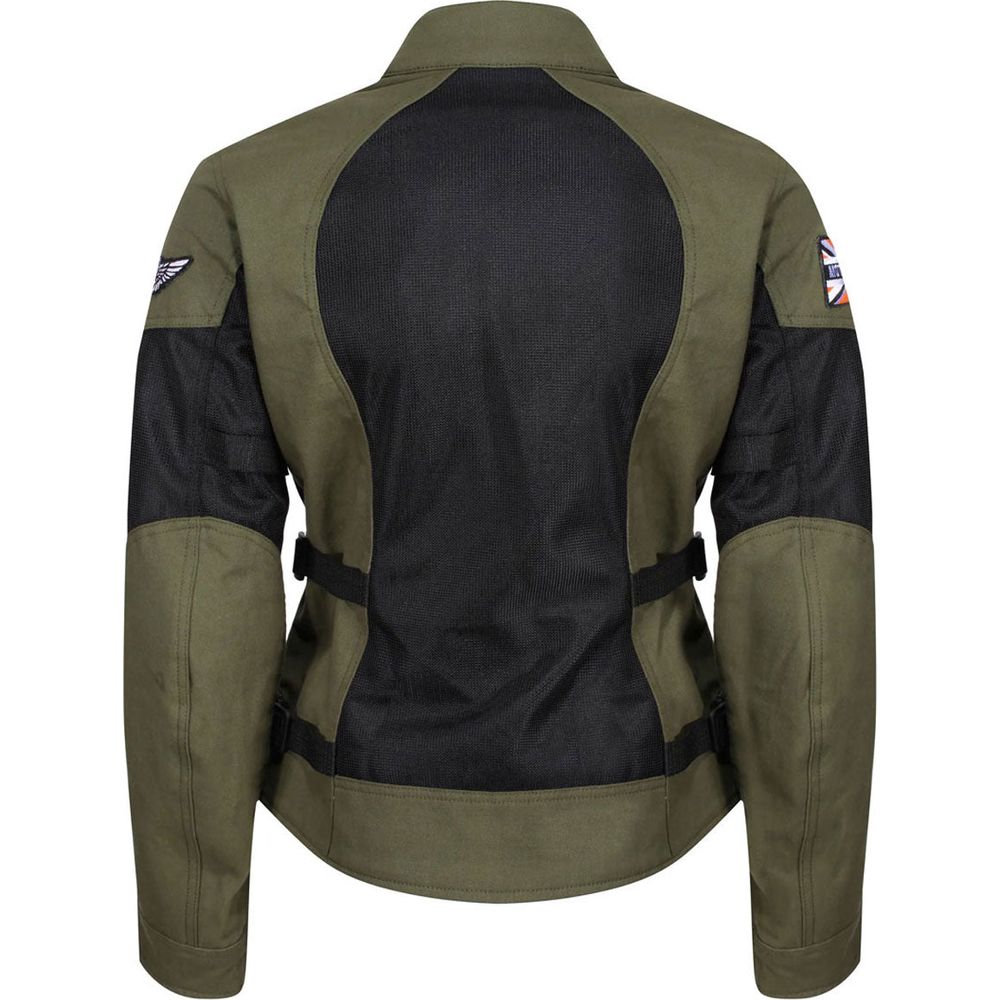 MotoGirl Jodie Summer Ladies Textile Jacket Khaki Green  - FREE UK Shipping, FREE 365 Day Returns | Moto Central