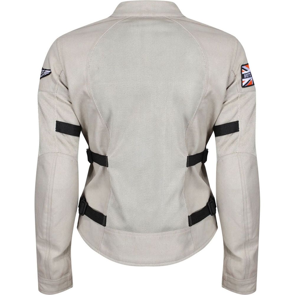 MotoGirl Jodie Summer Ladies Textile Jacket Natural  - FREE UK Shipping, FREE 365 Day Returns | Moto Central