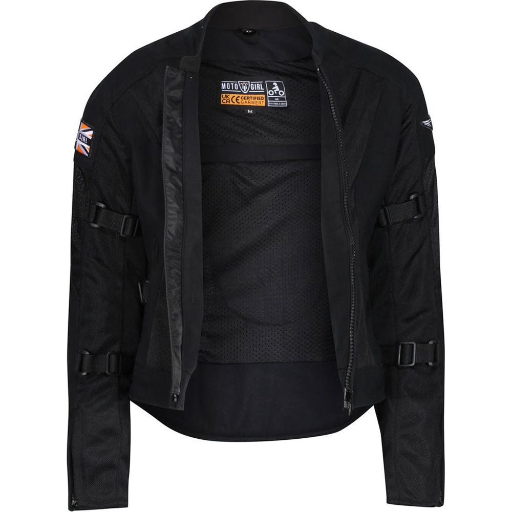 MotoGirl Jodie Summer Ladies Textile Jacket Black