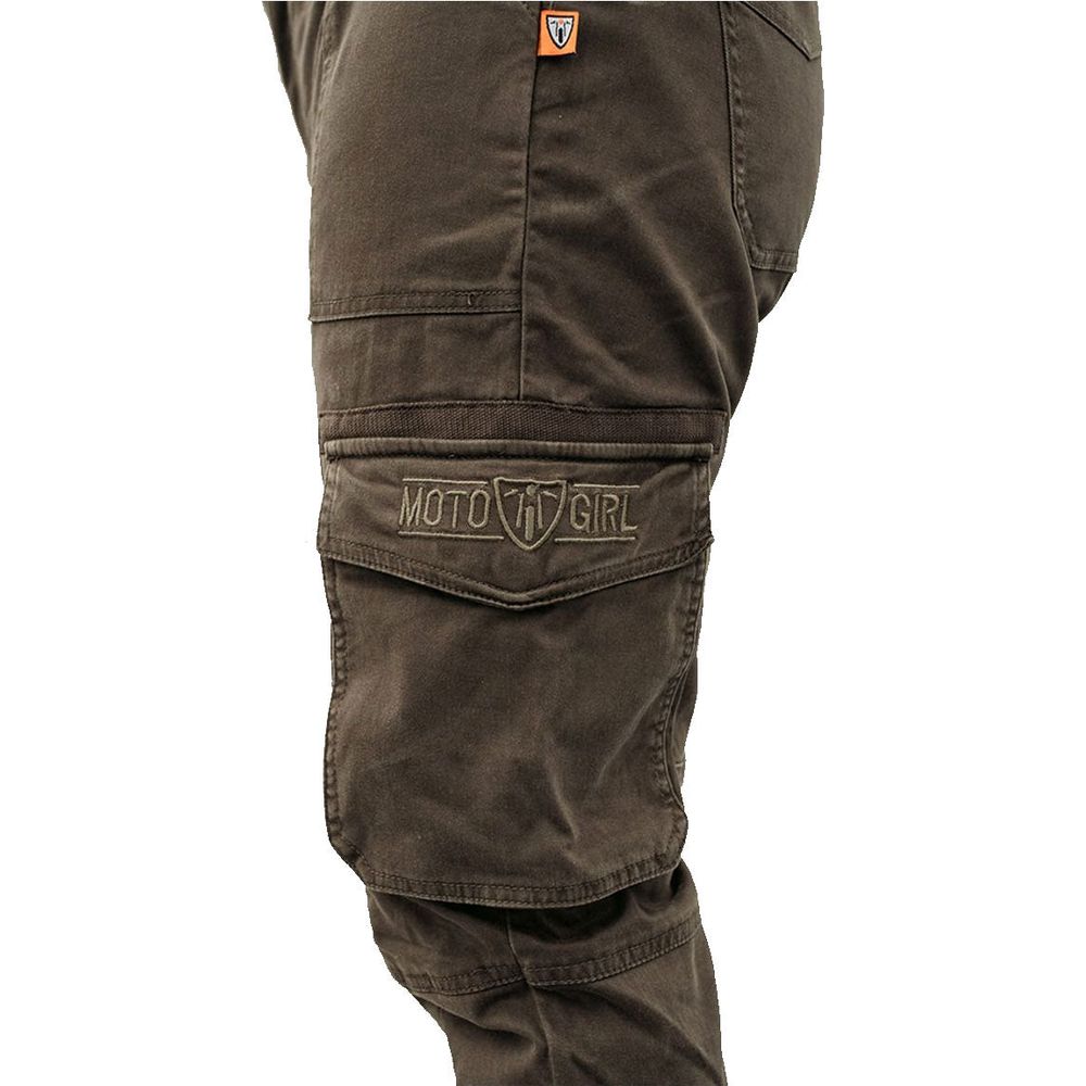 MotoGirl Lara Ladies Cargo Trouser Olive Green - FREE UK Shipping, FREE 365 Day Returns | Moto Central