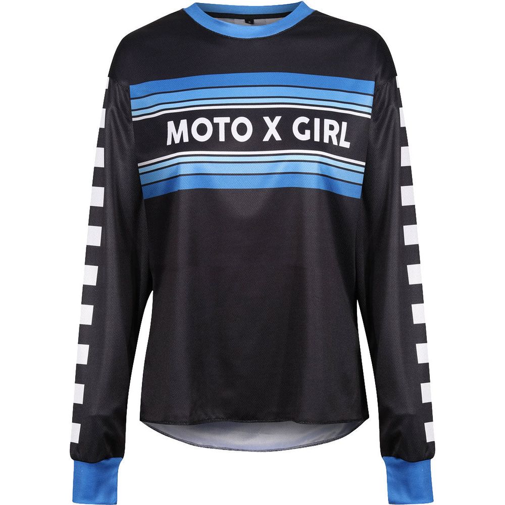 MotoGirl MX Ladies Jersey Chequered Blue / Black