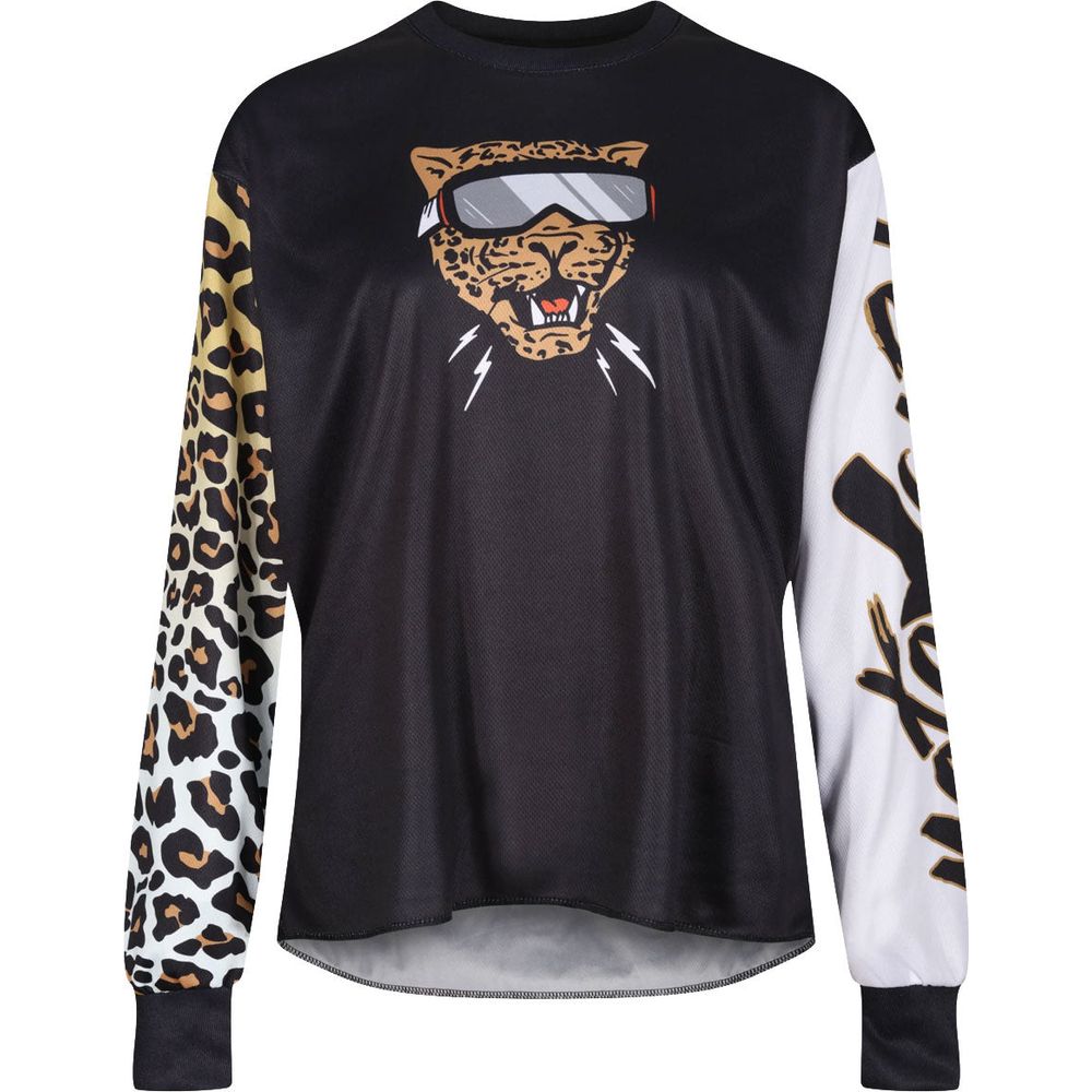 MotoGirl MX Ladies Jersey Leopard Black