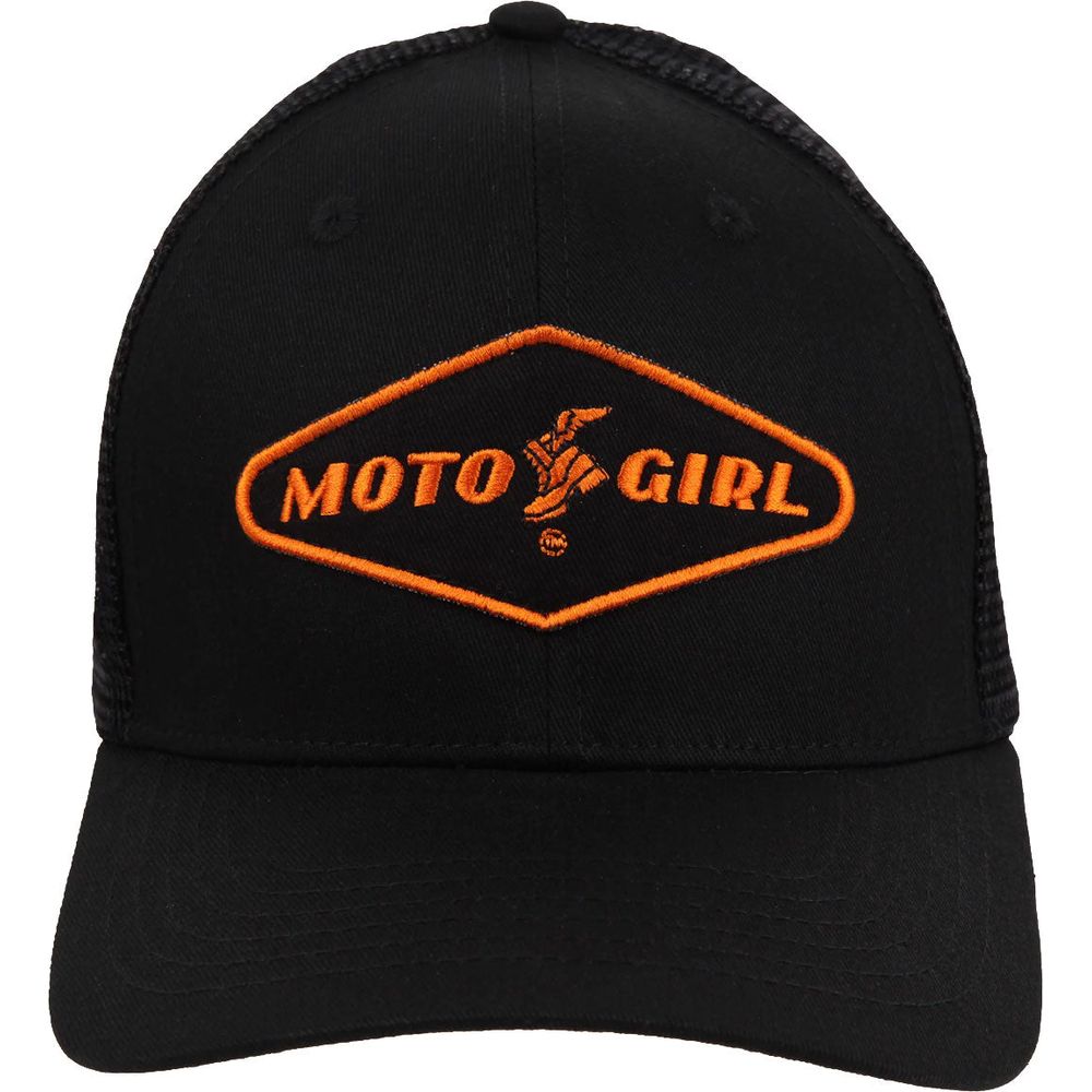 MotoGirl Patch Ladies Mesh Cap Black - FREE UK Shipping, FREE 365 Day Returns | Moto Central