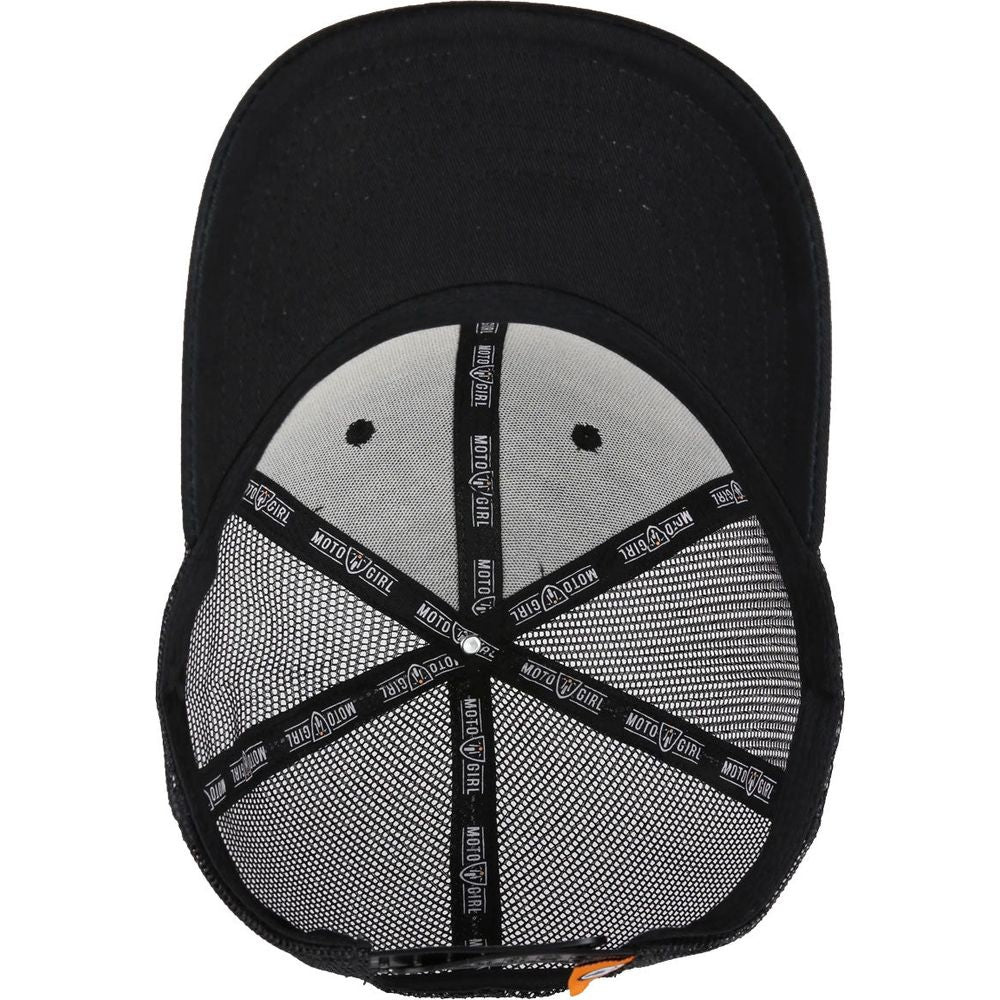 MotoGirl Patch Ladies Mesh Cap Black - FREE UK Shipping, FREE 365 Day Returns | Moto Central