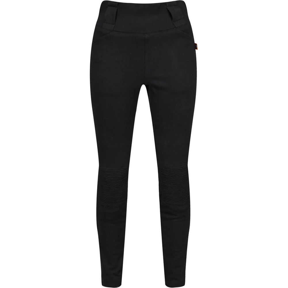 MotoGirl Ribbed Knee Ladies Leggings Black