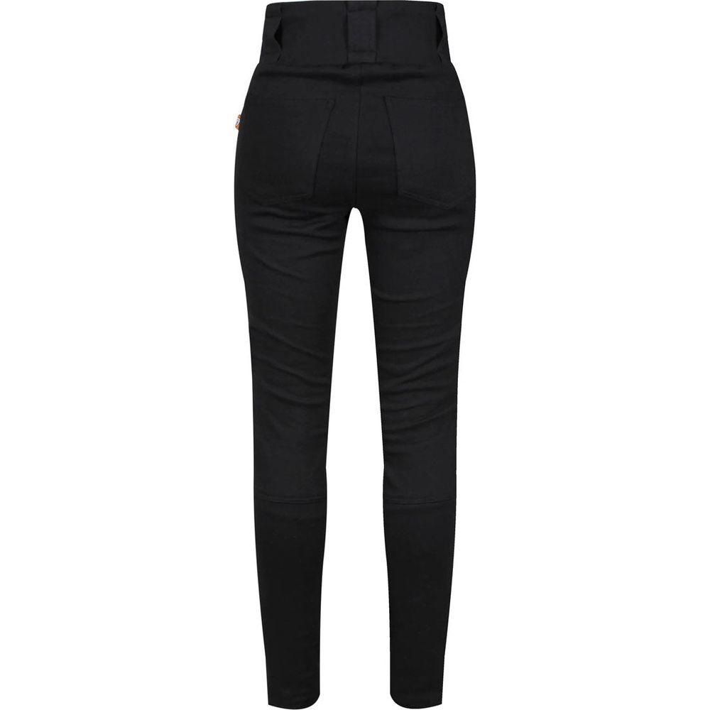 MotoGirl Ribbed Knee Ladies Leggings Black