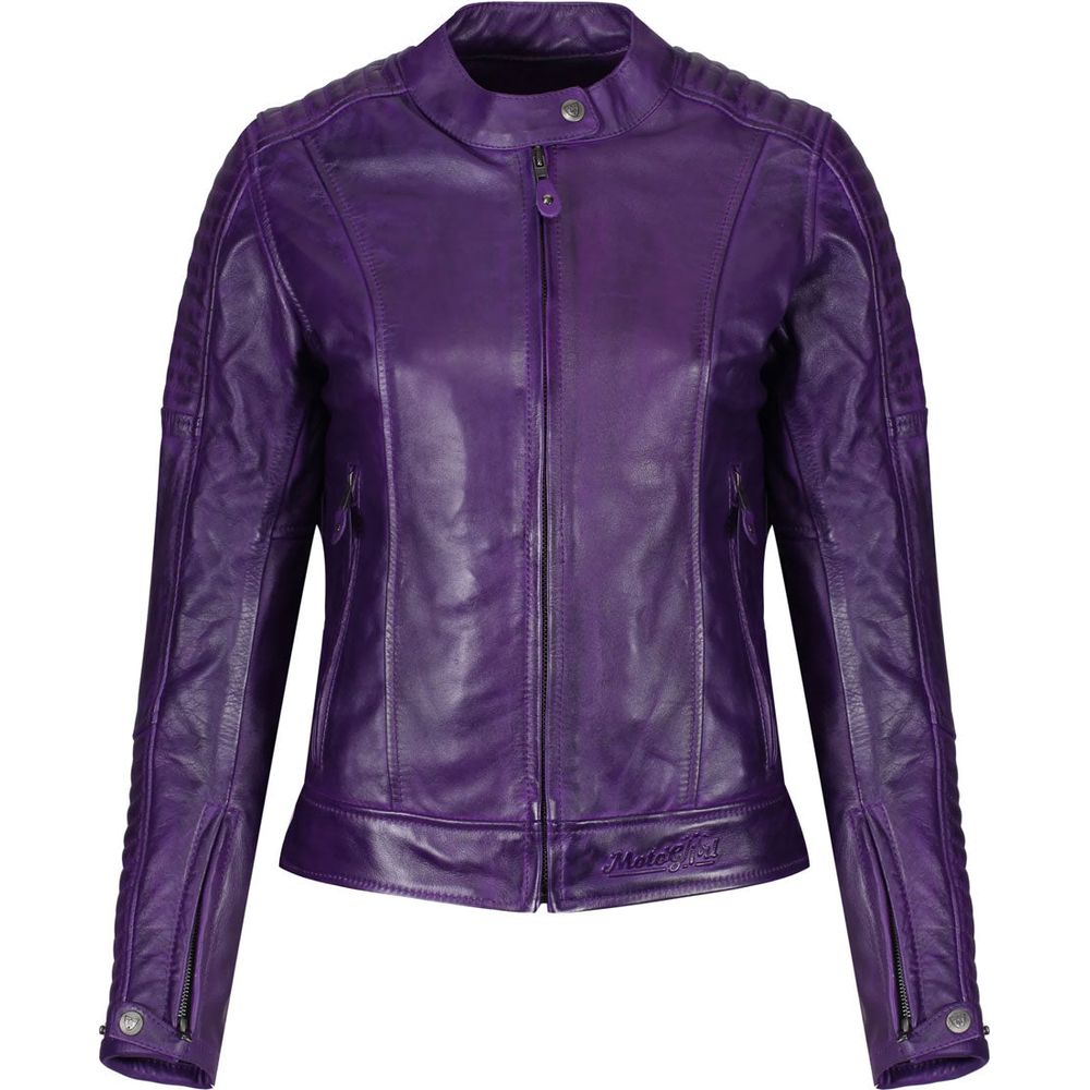 MotoGirl Valerie Ladies Leather Jacket Purple