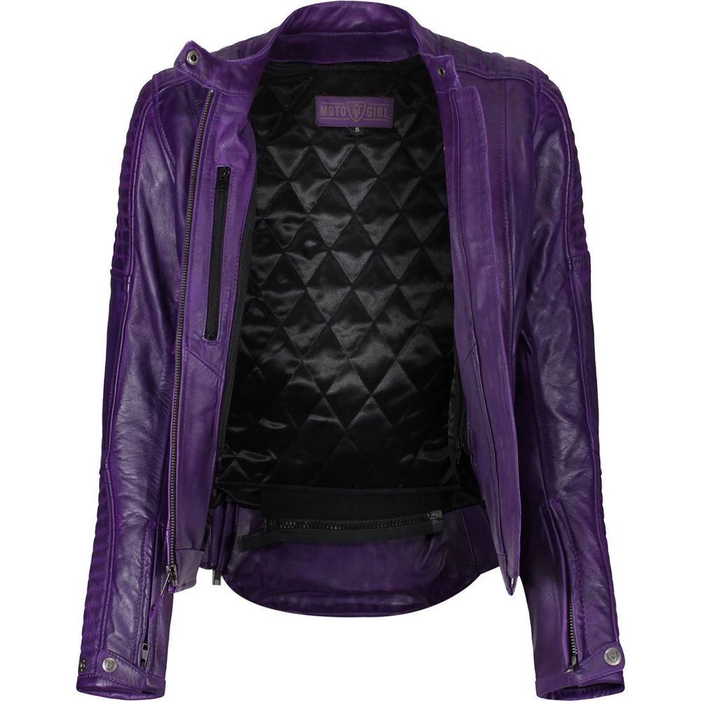 MotoGirl Valerie Ladies Leather Jacket Purple