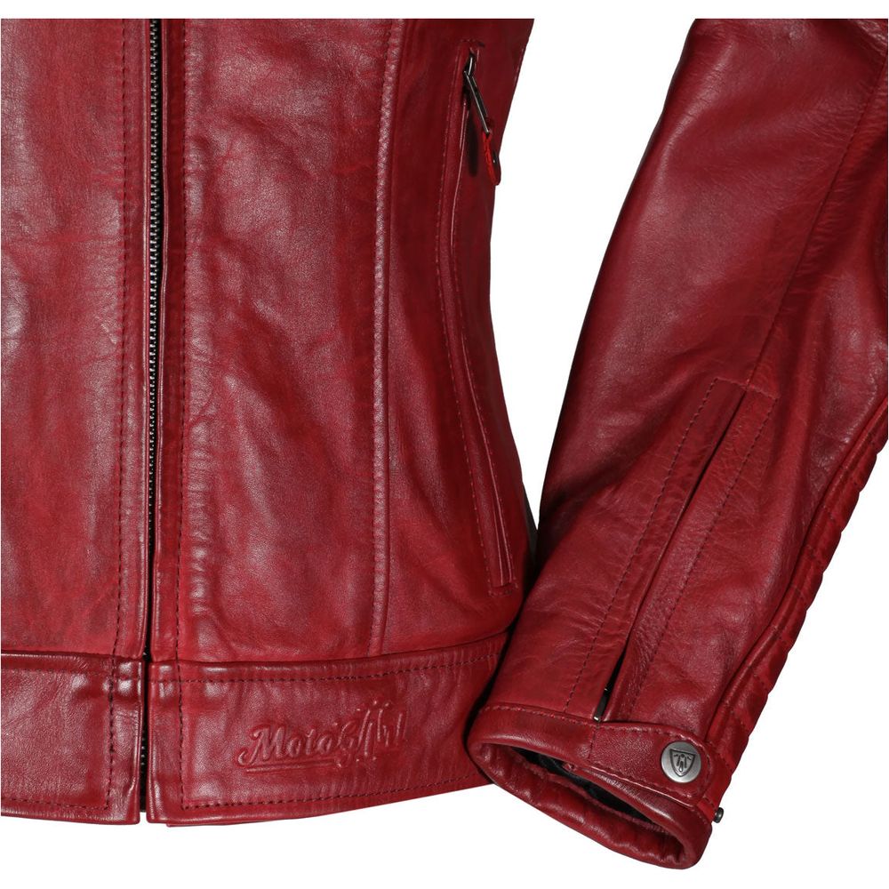 MotoGirl Valerie Ladies Leather Jacket Red