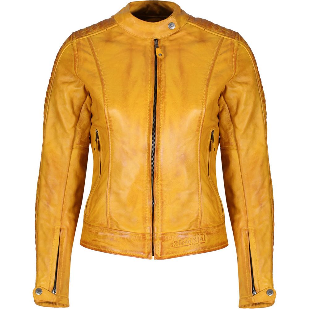 MotoGirl Valerie Ladies Leather Jacket Yellow