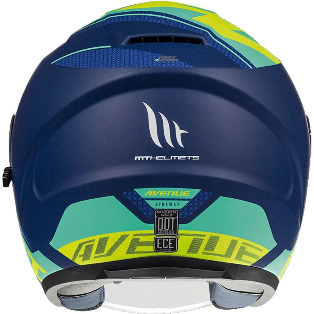 MT Avenue Sideway Open Face Helmet Matt Blue / Green / Fluo Yellow  - FREE UK Shipping, FREE 365 Day Returns | Moto Central