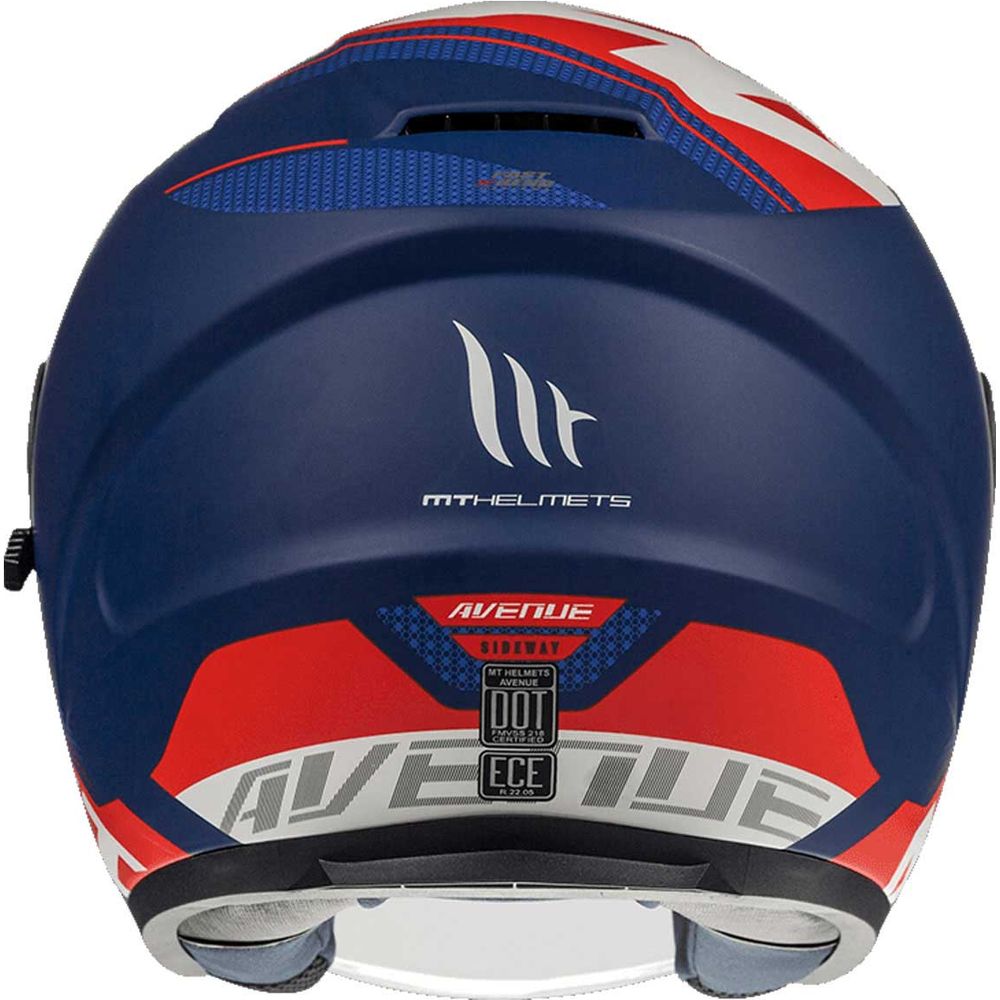 MT Avenue Sideway Open Face Helmet Matt Blue / Red / White  - FREE UK Shipping, FREE 365 Day Returns | Moto Central